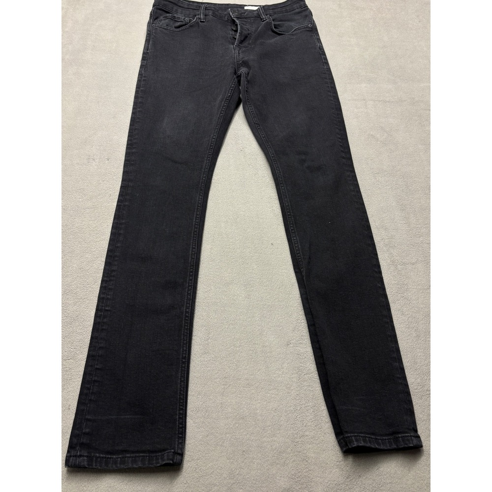 AllSaints Iggy Mens Black Slim Fit Button Fly Denim Jeans W32 5382